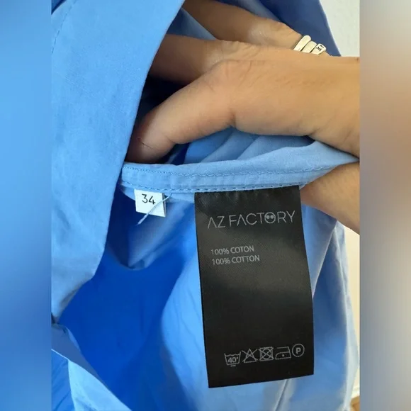 NWT AZ FACTORY+Lutz Huelle Sunset off-the-shoulder pleated cotton-poplin maxi - Picture 11 of 14